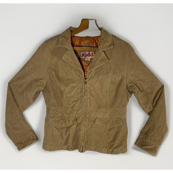 Vtg Y2K Mudd Corduroy Jacket Coat Women L Brown Quilted 90s Grunge Barn Chore - Picture 1 of 13